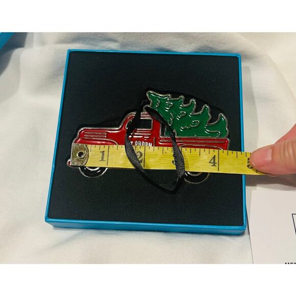 1st Phorm old red truck with Christmas tree ornament NIB holiday collectible - Picture 5 of 7